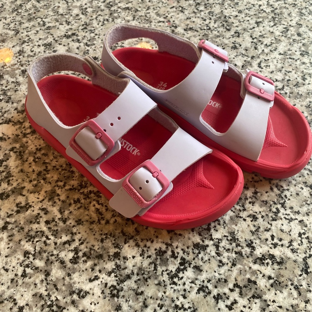 Kids Pink and Red Sandals